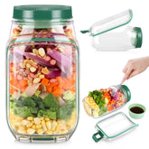 Solunex Salad Pod side-open jar for quick, mess-free dressing on the go.