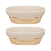 Sondiko oval sourdough proofing basket 2-pack in natural rattan for artisanal loaves.