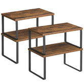 SONGMICS cabinet organizer shelf on countertop functions as a stylish spice rack in ink black.