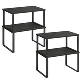 SONGMICS cabinet organizer shelf on kitchen counter in ink black keeps spices neatly organized