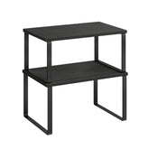 Songmics cabinet organizer shelf in ink black keeps counter clutter under control.