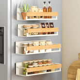 SongMics magnetic spice rack on refrigerator, large front view showing easy access to spices