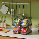 Sonyabecca 6-pack can organizer on countertop keeps cans neatly stacked and easy to grab.