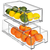 Sorbus clear fridge drawer organizer showing space-saving clarity for easy access to items