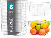 Sorbus large clear storage bin on a shelf showing quick visibility for contents.