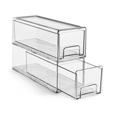 Sorbus small wide clear storage drawers pack 2 for stackable pantry organization.