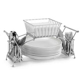 Sorbus Utensil Caddy plate-holder keeps plates within easy reach at meals.