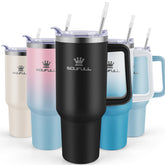 Soufull 40oz tumbler with handle and straw lid, ideal for on-the-go hydration during commutes.