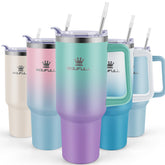 Soufull 40 oz tumbler with handle and straw lid for easy hydration.