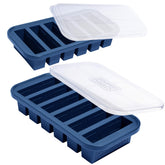 Souper Cubes half cup molds with lid on for easy portion-controlled meals.