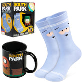 South Park mug-socks set in blue, ideal for fans enjoying morning coffee in style.