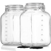 Sovietiep two-pack square jar with lids offers large-capacity pantry storage.