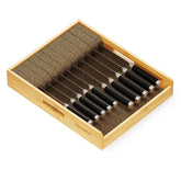 SpaceAid Large Knife Drawer Organizer front view keeps blades neatly aligned for quick access.