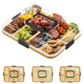 SpaceAid charcuterie board with clear lid for easy viewing of snacks during travel