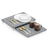 SpaceAid stone dish drying mat on countertop expands to fit space and speeds drying