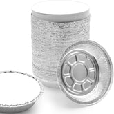 Spare Essentials 7in round foil pans with lids, ideal for takeout and storage
