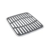 Spectrum Cora sink mat in dual-sink setup with raised feet promoting quick water drainage