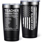 SpenMeta 20oz tumbler front view with BEST TEACHER EVER message for gifting.