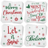 Spiareal Christmas napkins with reindeer pattern for festive table decor.