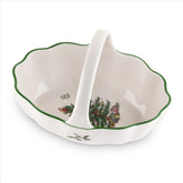 Spode Christmas Tree Basket with Handle for festive serving.