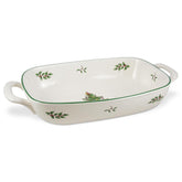 Spode Christmas Tree oval bread basket with generous 14x7.5 inch footprint for fresh rolls