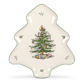 Spode Christmas Tree 14-inch tree-shaped platter for festive appetizers and desserts.