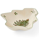 Spode Christmas Tree serving dish, tree-shaped bowl ideal for holiday desserts.