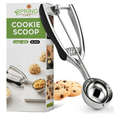 Spring Chef large #20 cookie scoop bowl shows uniform batter portions for even cookies