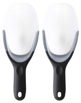 Spring Chef magnetic ice scoop hung on fridge for easy access.