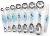 Spring Chef magnetic measuring spoons with leveler for precise, easy measurements.