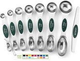 Spring Chef magnetic spoons, 8-piece set with leveler, for precise baking measurements.