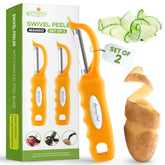 Spring Chef premium stainless swivel peeler for apples offers smooth, easy peeling