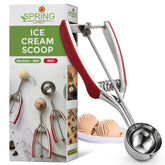Spring Chef red cookie scoop with trigger release for uniform cookies.