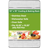 Spring Chef stainless steel cooling rack with 10x15 inches for even air circulation.