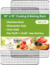 Spring Chef stainless steel cooling rack overview shows even air flow for cooling.