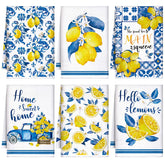 Sratte lemon tile towel pattern, highly absorbent microfiber for quick kitchen cleanup