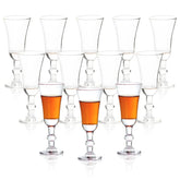 Srgeilzati cordial shot glasses with stem, 1 oz, ideal for limoncello and liqueurs.