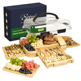 SRRUI charcuterie board with lid ready for travel and elegant presentation