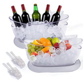 SRRUI ice bucket with condensation pad keeps surfaces clean.