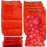SRXES 24-pack mesh bag with drawstring for breathable onion storage.