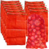 SRXES mesh bag for onions with drawstring provides breathable storage.