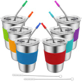 SSAWcasa 12oz stainless steel kids cup six-pack, durable and mess-free for daily use
