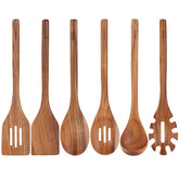 Standcn Acacia Wood Utensils Set front view, ideal for nonstick cookware protection.