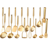 Standcn Gold Utensils Set overview highlighting premium 18/10 steel and elegant design for stylish kitchen prep