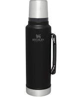 Stanley Classic 1.5 Qt wide-mouth bottle keeps drinks hot or cold on long trips.
