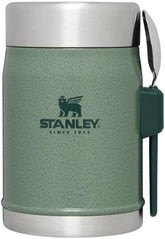 Stanley Classic Food Jar 14 oz with Hammertone Green lid keeps meals hot or cold.