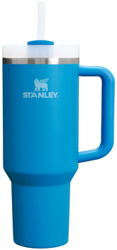 STANLEY Quencher H2.0 40 oz with azure handle and straw for easy on-the-go sipping.