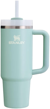 Stanley Quencher H2.0 seafoam tumbler front view for on-the-go hydration.