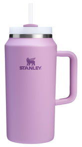 STANLEY Quencher H2.0 lilac lid close-up showing splash-resistant seal for travel
