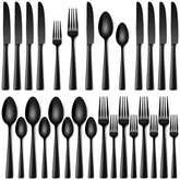 Stapava black silverware set dinner knives with mirror finish for precise everyday cutting